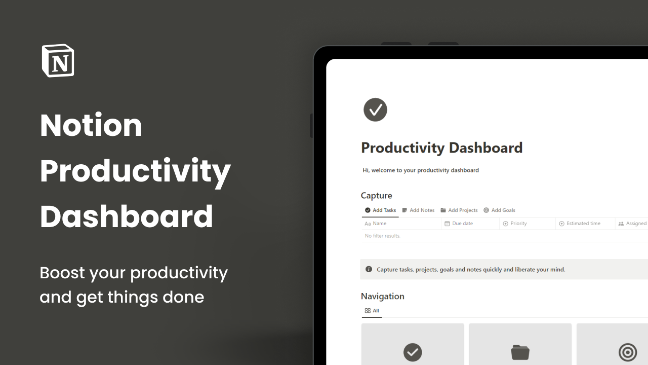 Notion Productivity Dashboard gallery image