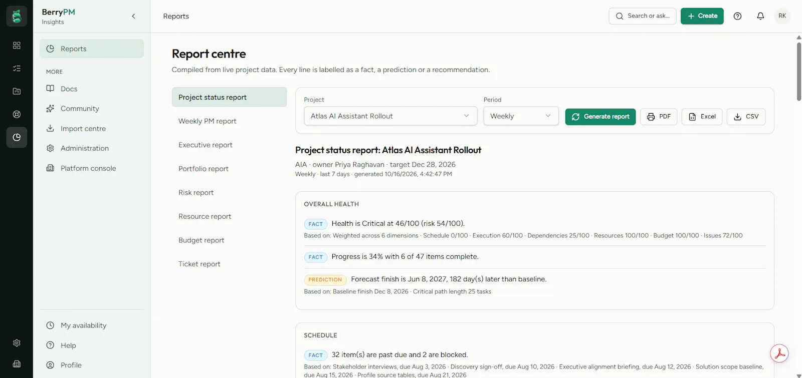 Honest Project tool for PMs - BerryPM screenshot 3