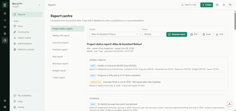 Honest Project tool for PMs - BerryPM screenshot 3