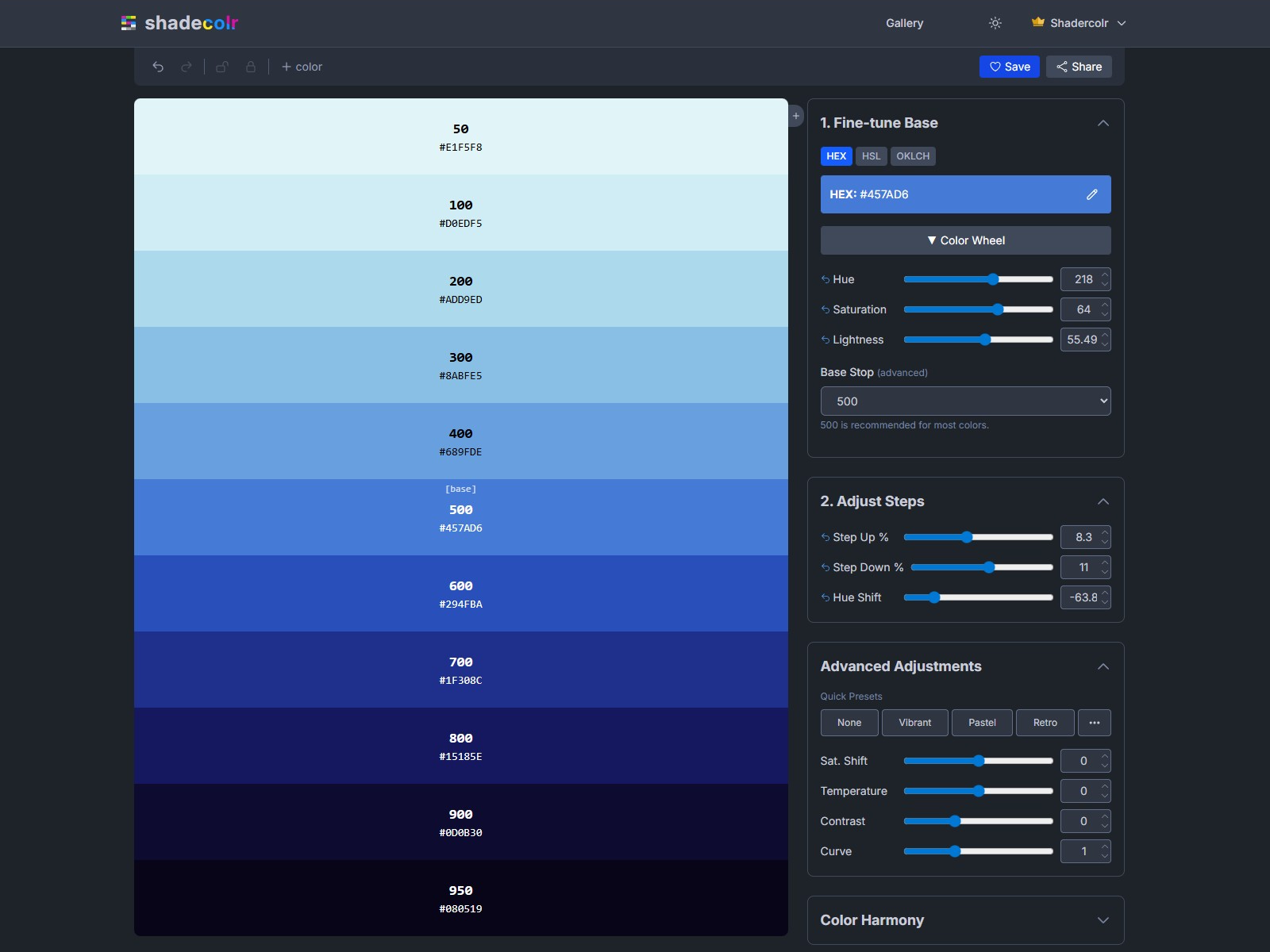 Shadecolr - Main product screenshot demonstrating key features and user interface