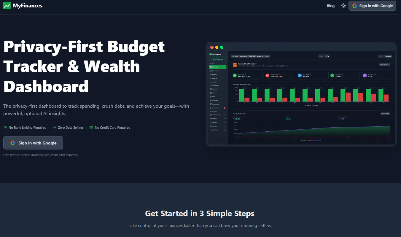MyFinancesApp 제품 배너