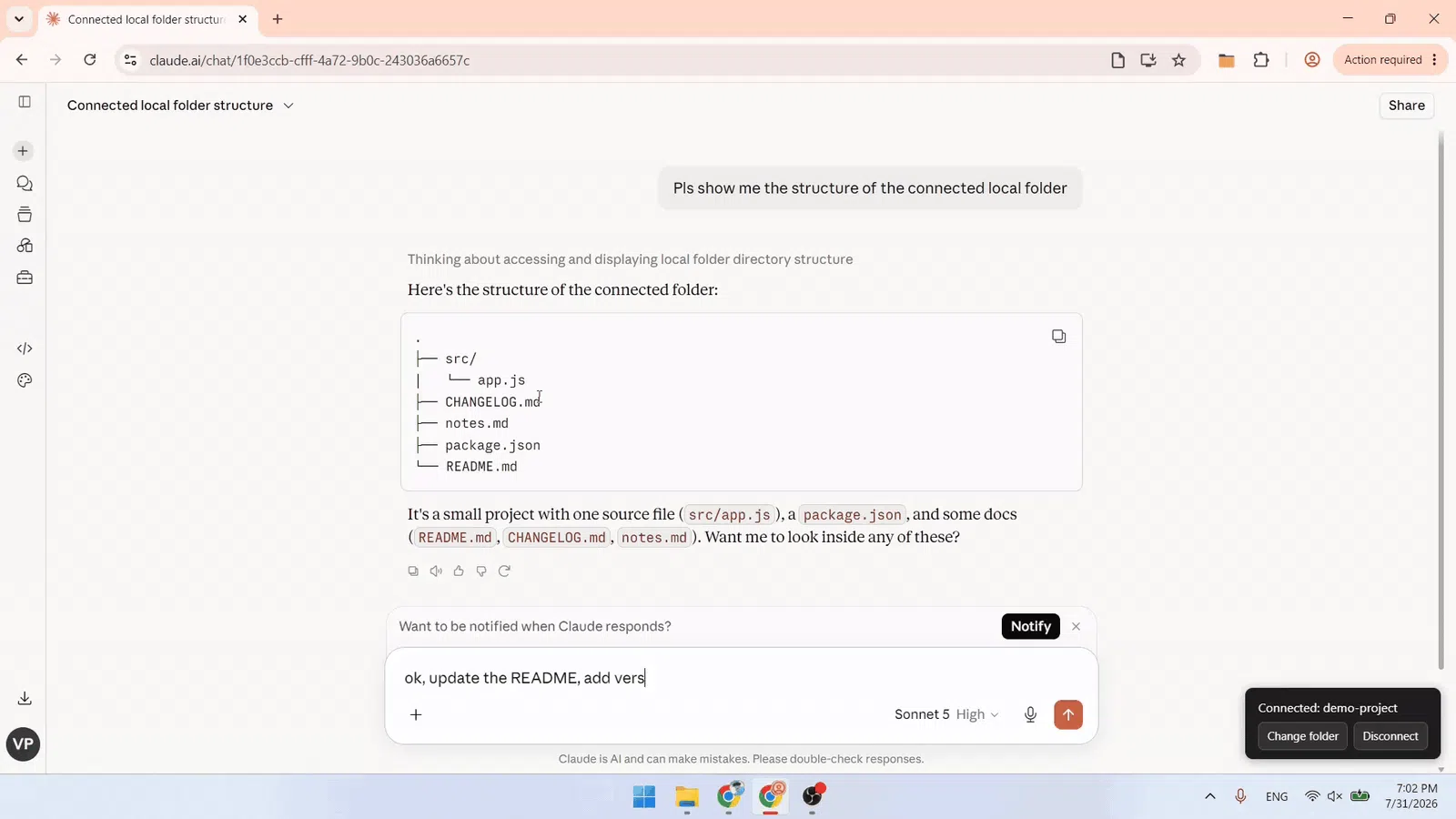 claudeFS screenshot 3