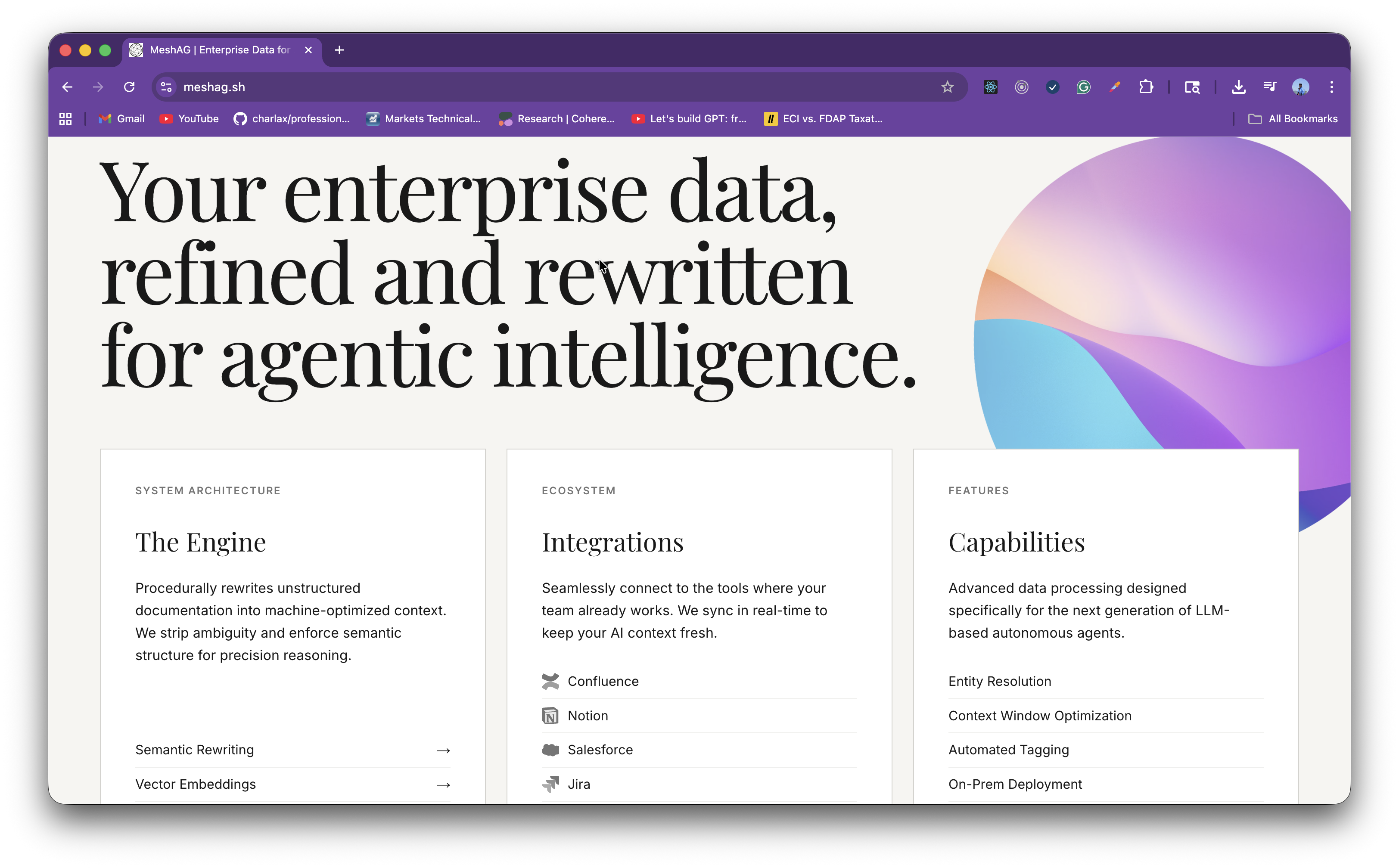 MeshAG - Main product screenshot demonstrating key features and user interface