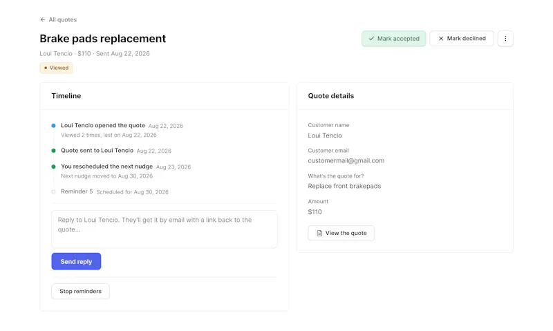 QuoteGlide screenshot 2