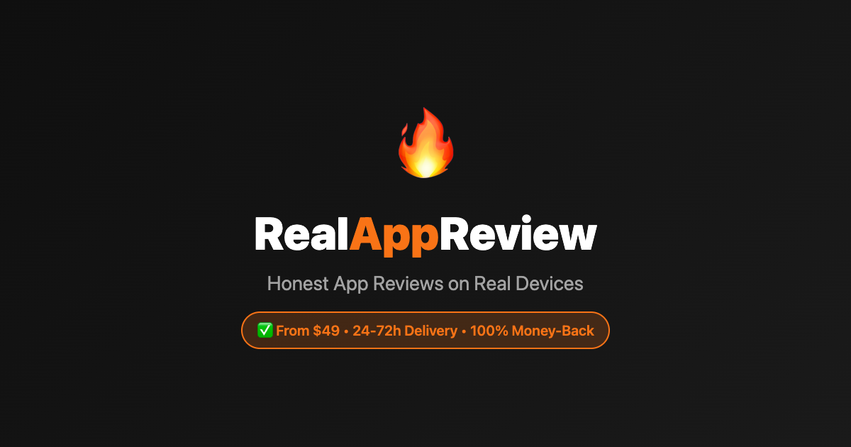 RealAppReview - Main product screenshot demonstrating key features and user interface