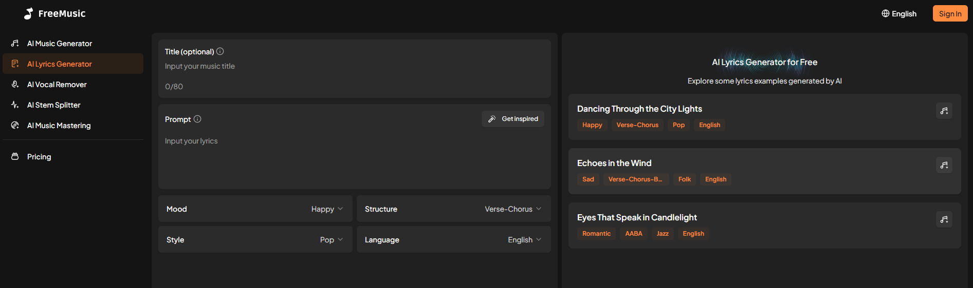 FreeMusic AI gallery image