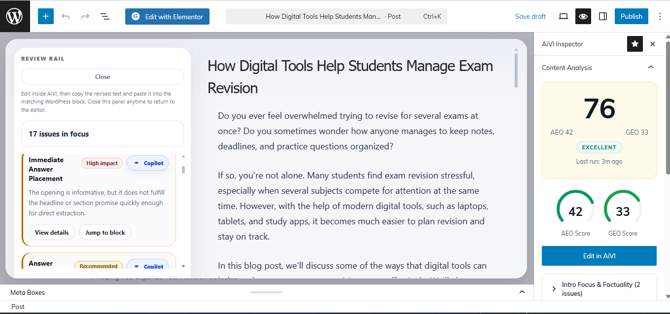 AI Visibility Inspector WordPress Plugin gallery image