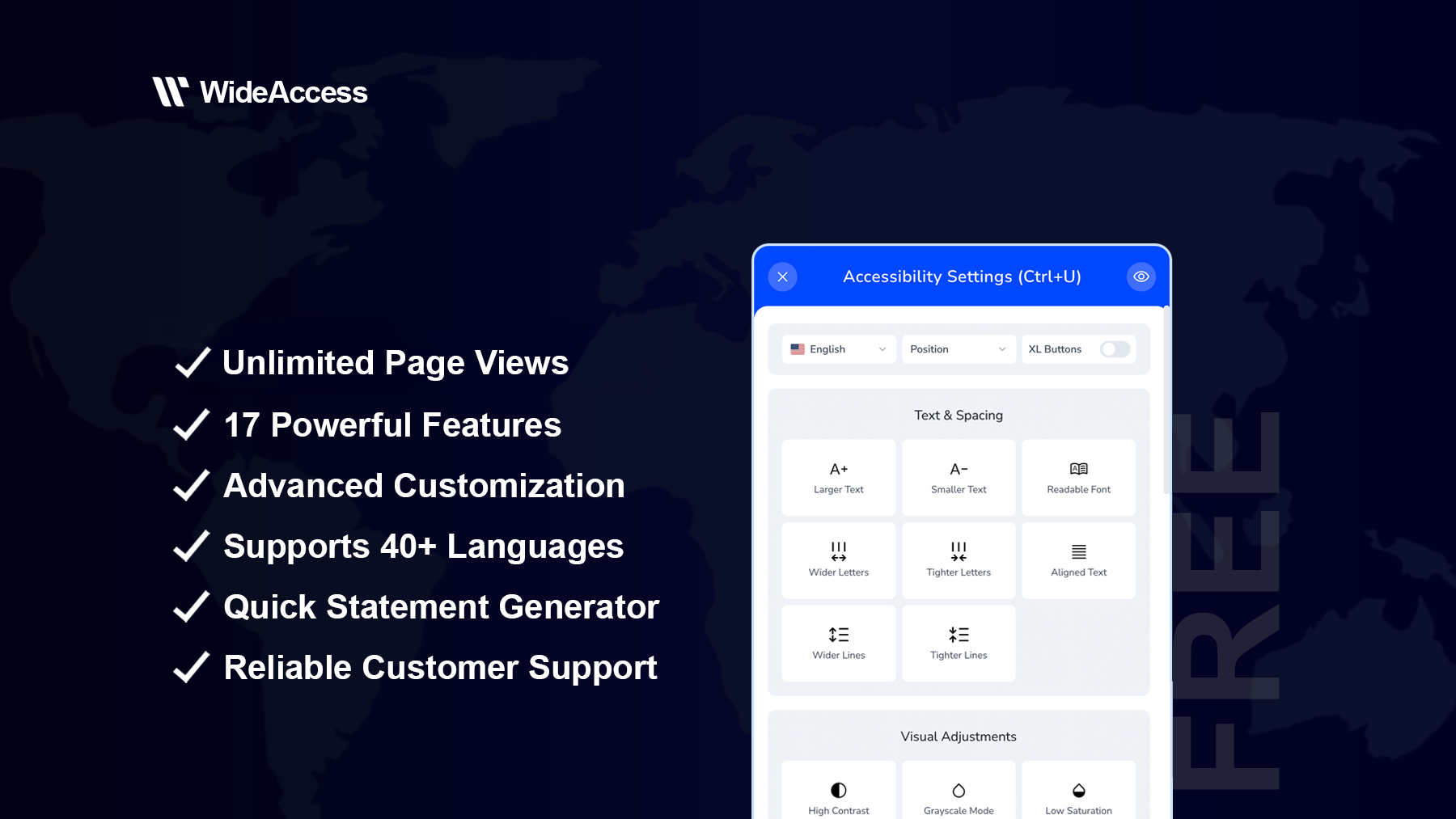 WideAccess Accessibility Plugin - Screenshot 4 showing product features and functionality