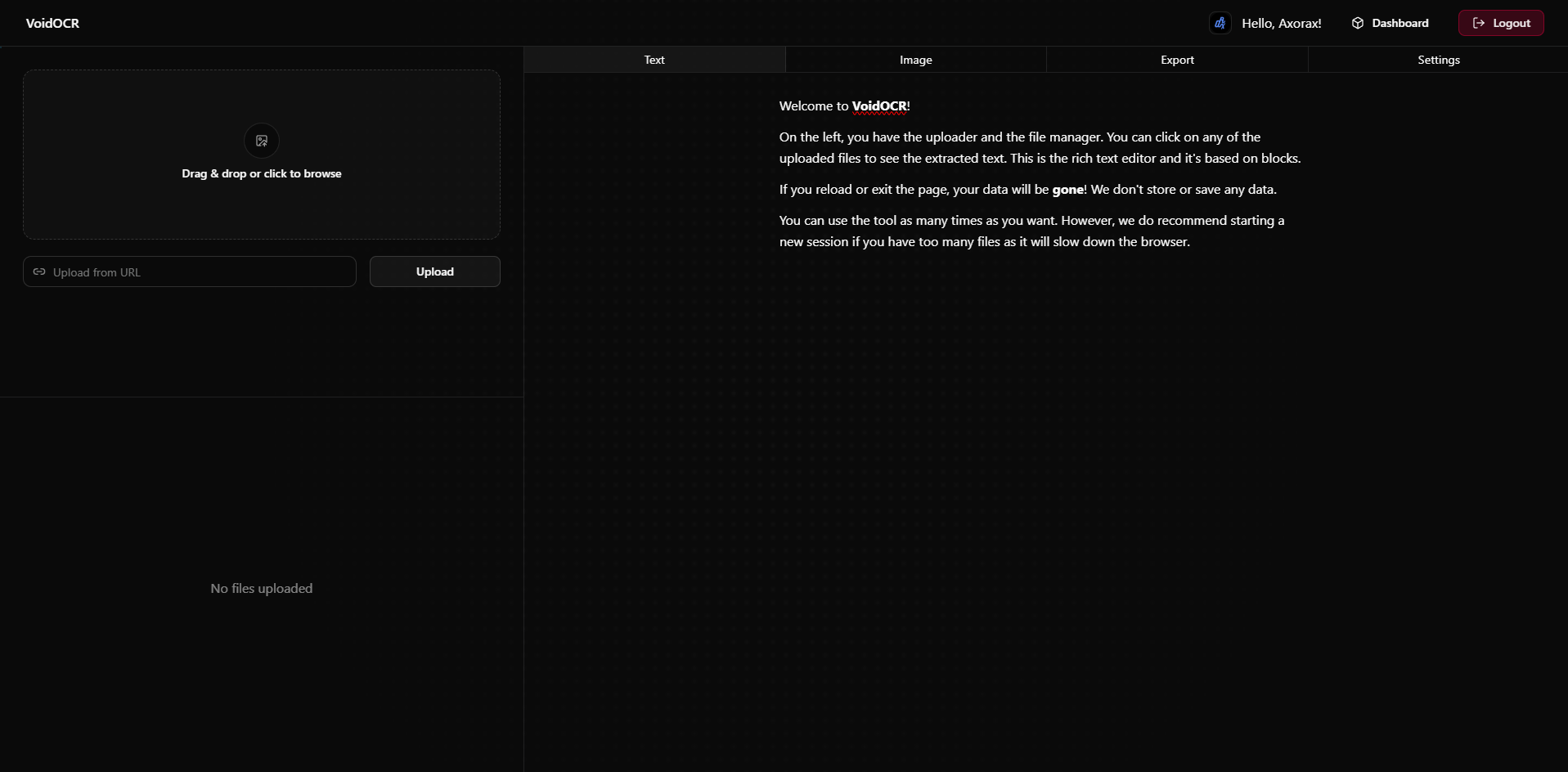 VoidOCR - Screenshot 2 showing product features and functionality