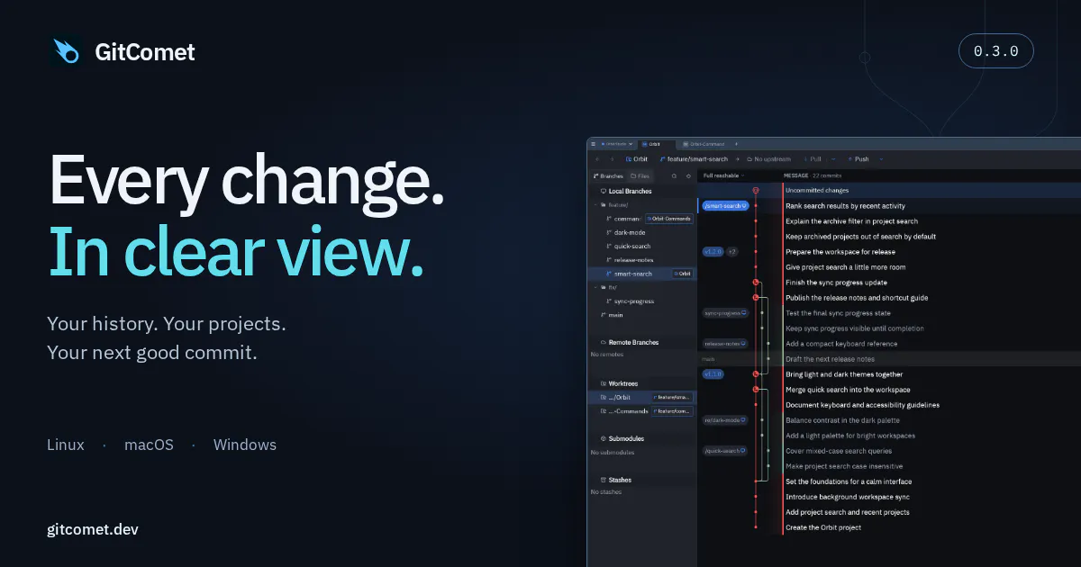 GitComet 0.3.0 screenshot 1