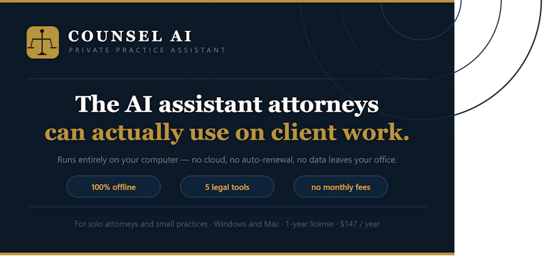 Counsel AI — Private Practice Assistant screenshot 1
