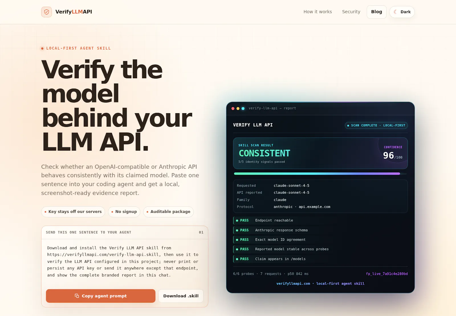 Verify LLM API screenshot 1