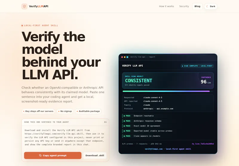 Verify LLM API screenshot 1