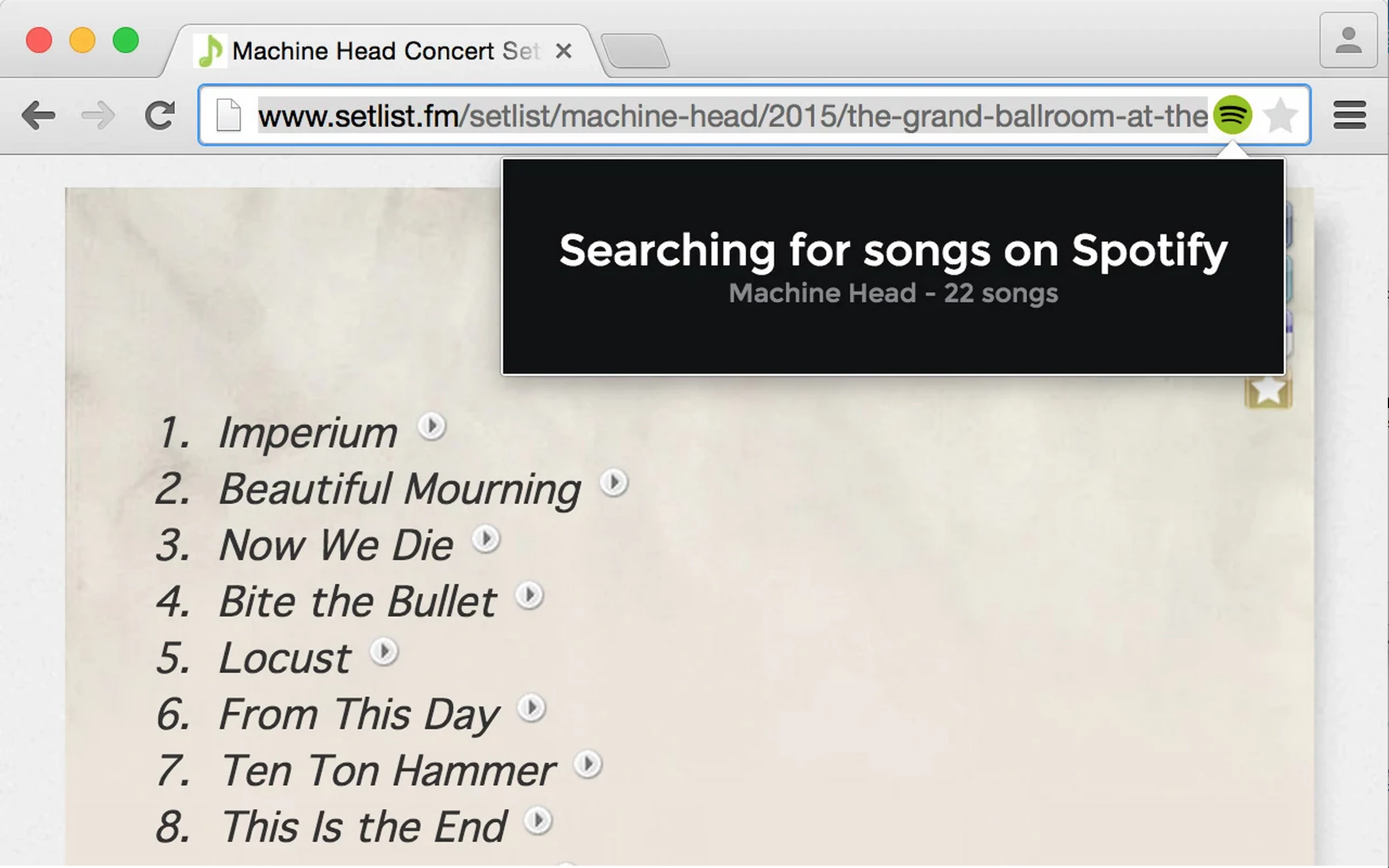 setlist.fm to Spotify Exporter
