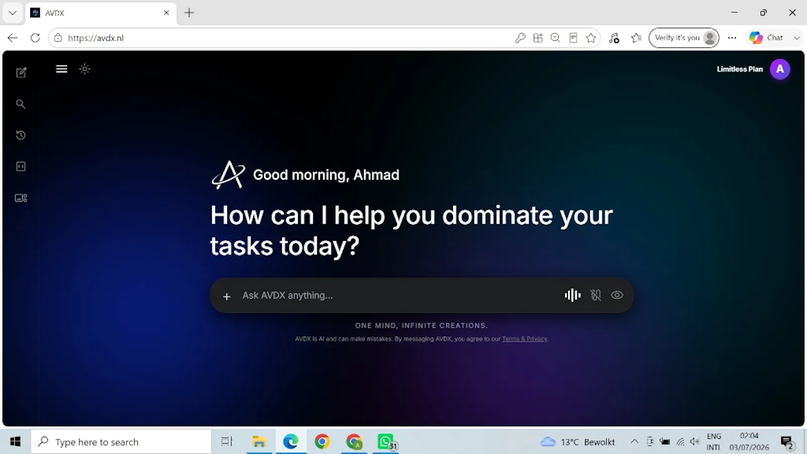 AVDX OS screenshot 2
