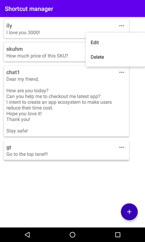 Text Shortcut - Speed chat by acronyms gallery image