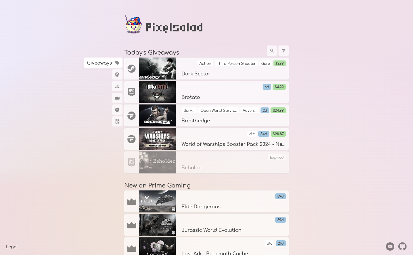 Media Pixelsalad.org - Pangkalan data hadiah permainan 1