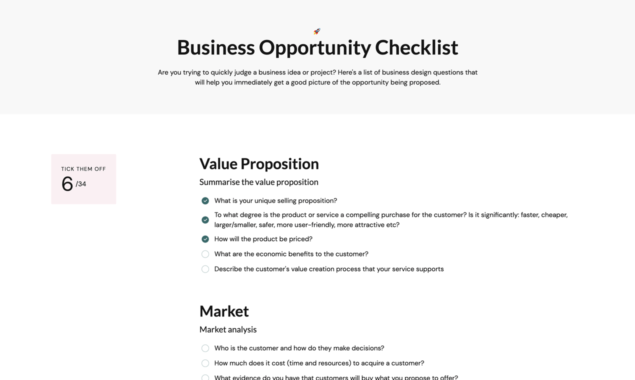Business Opportunity Checklist media 1