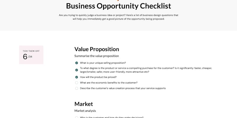 Business Opportunity Checklist media 1