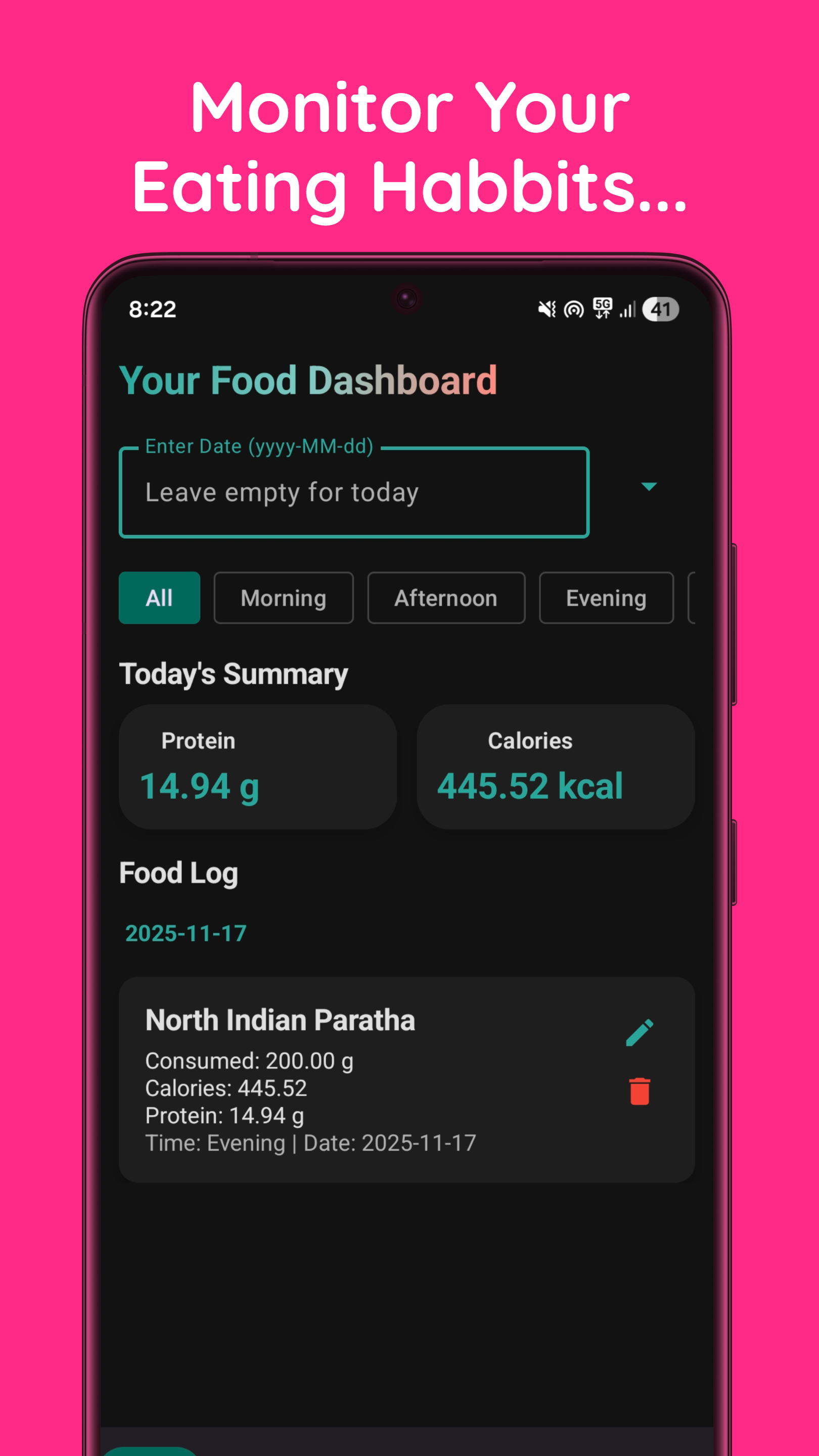 BiteBuddy : Fitness Tracker - Main screenshot showing features and interface
