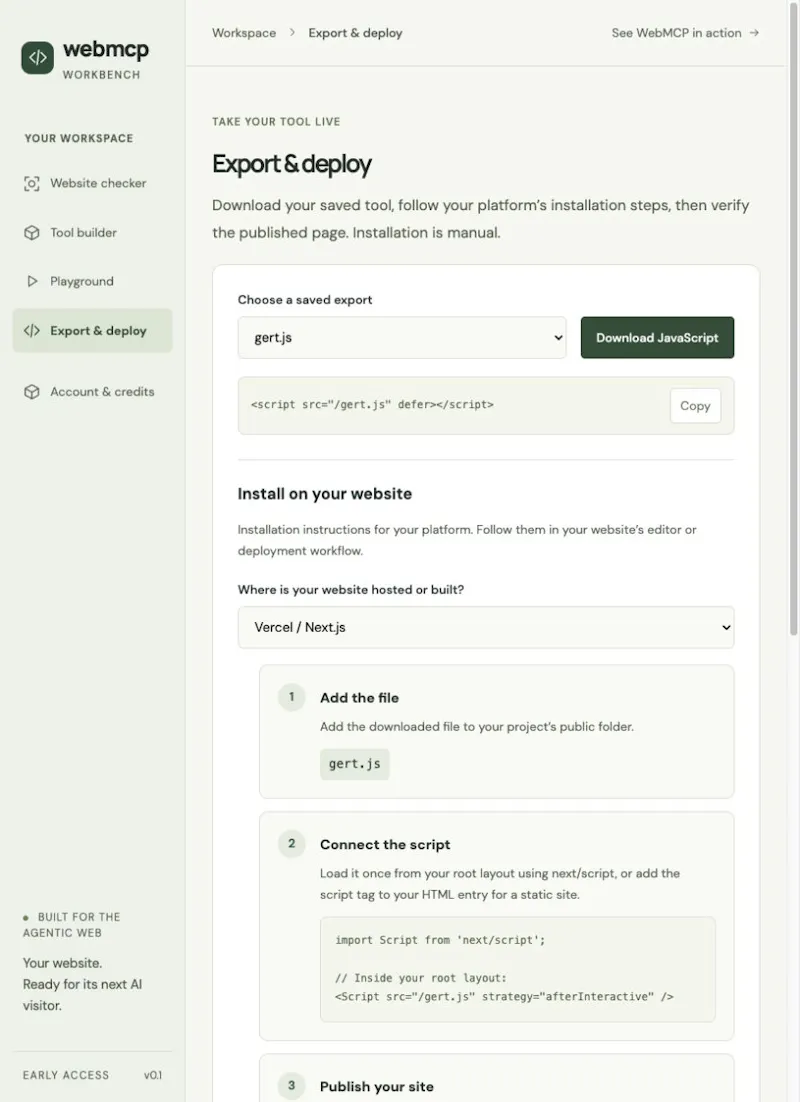 WebMCP Workbench screenshot 4