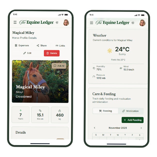The Equine Ledger - Screenshot 2 showing product features and functionality