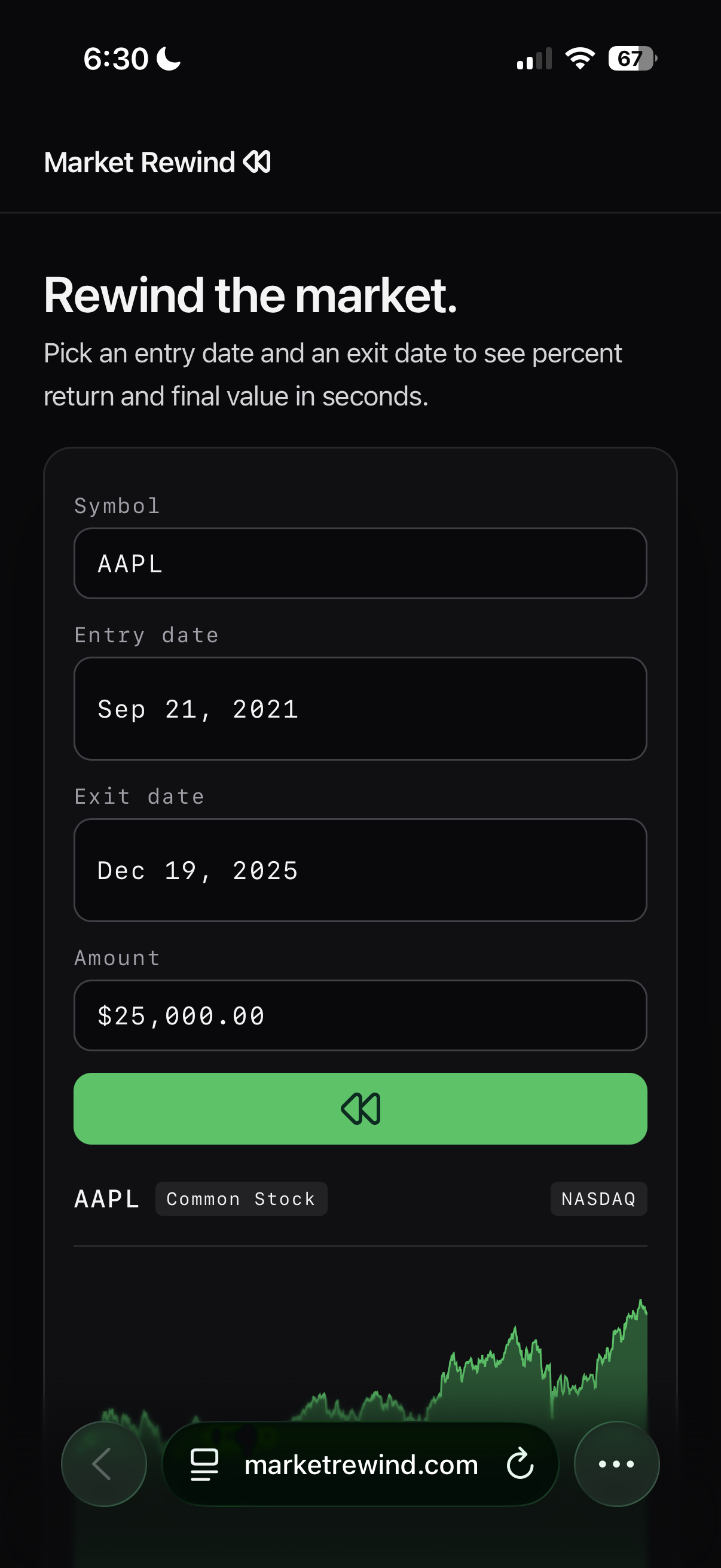Market Rewind - Main product screenshot demonstrating key features and user interface