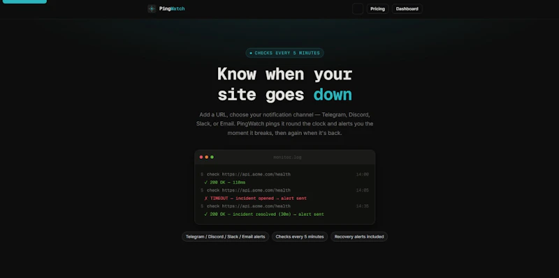 PingWatch — Uptime Monitoring screenshot 2