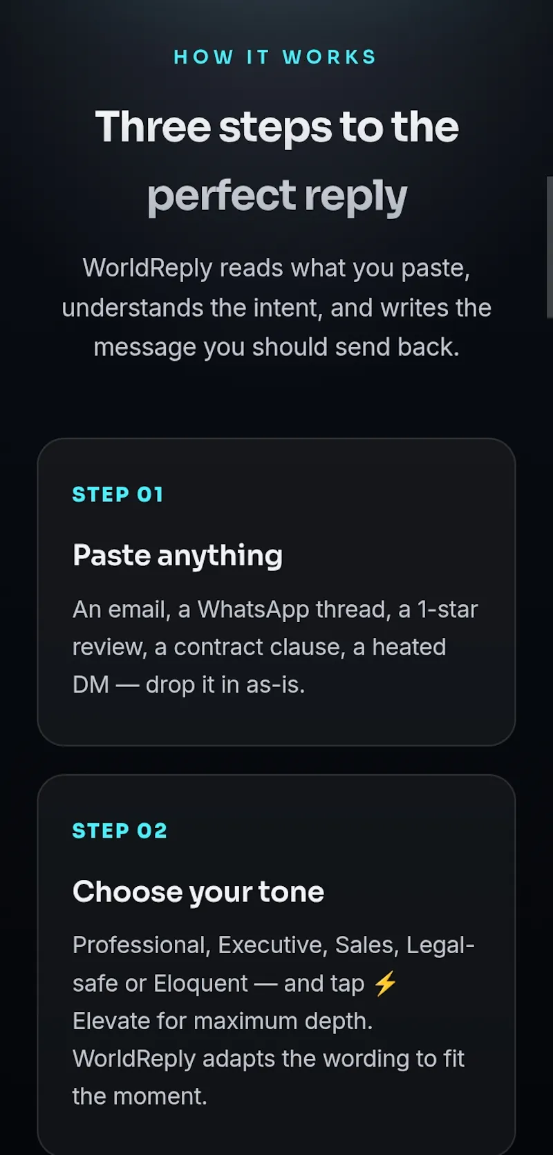 WorldReply screenshot 2