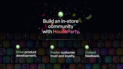 Logotipo da HouseParty - Conecte-se com marcas e clientes para interações significativas na plataforma HouseParty.