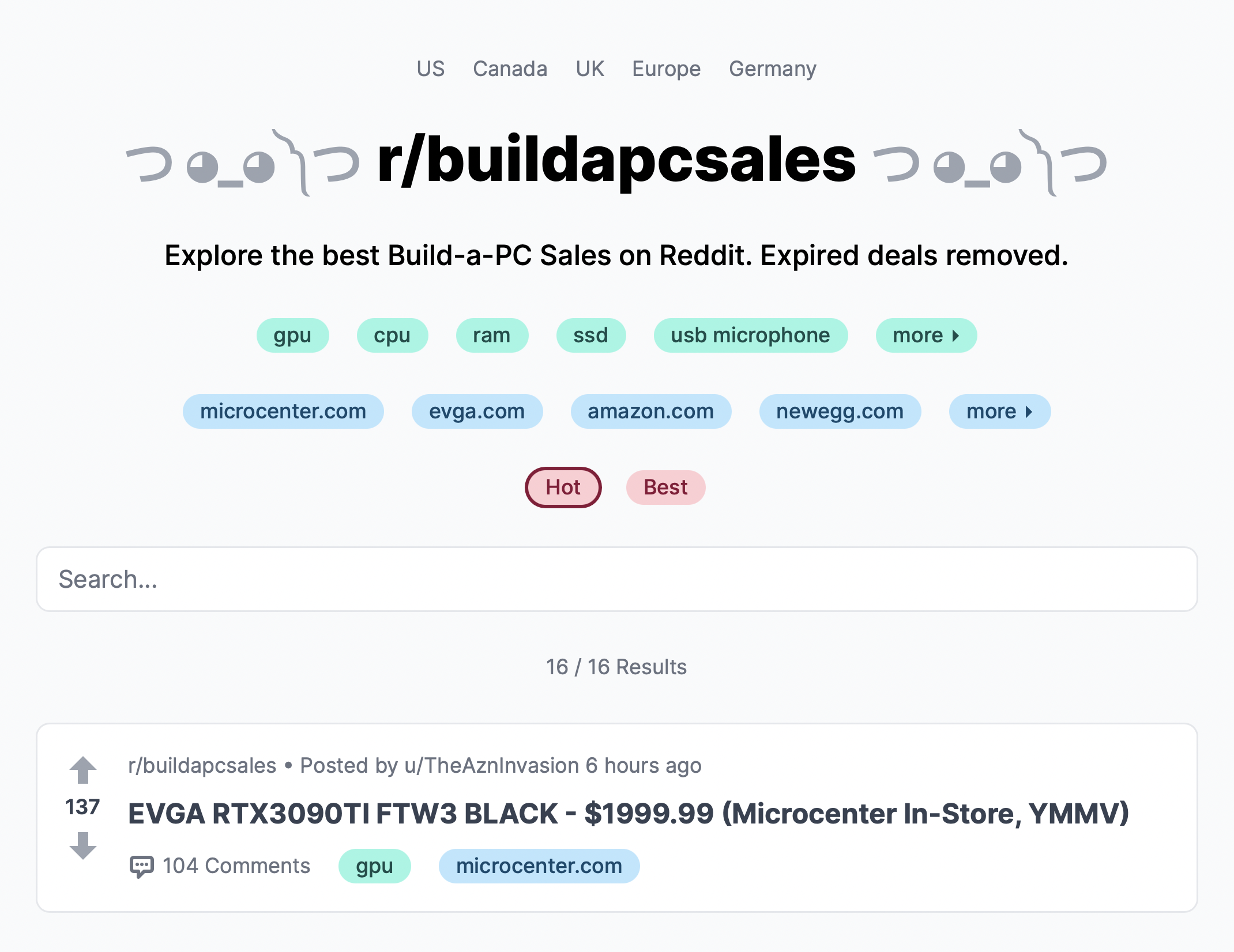 Reddit BuildaPC Sales Explorer Product Information, Latest Updates