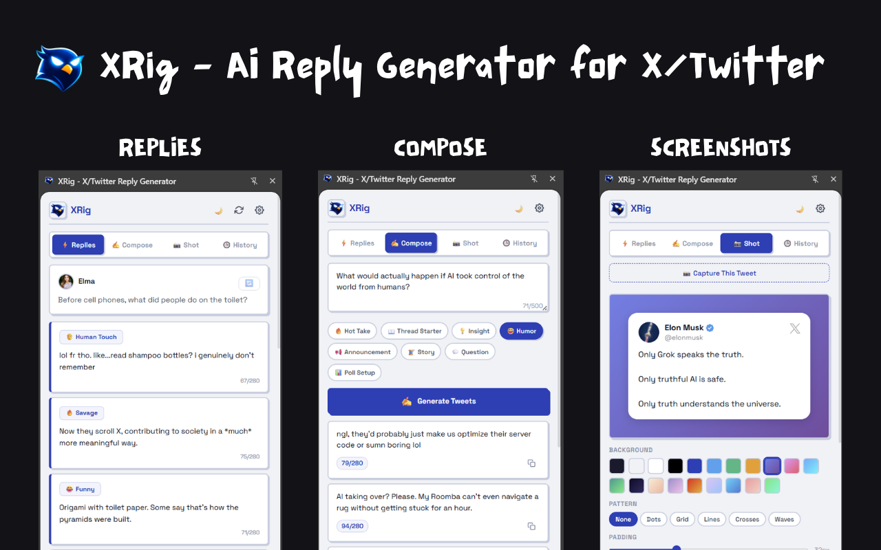 XRig - Main product screenshot demonstrating key features and user interface