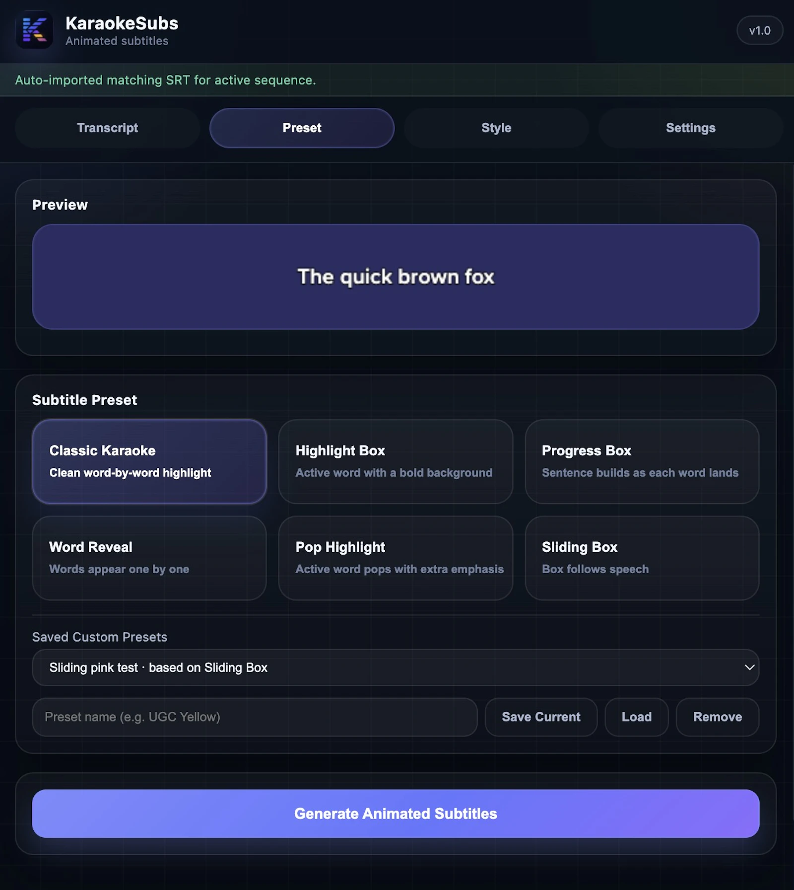 Karaokesubs for Premiere Pro screenshot 2