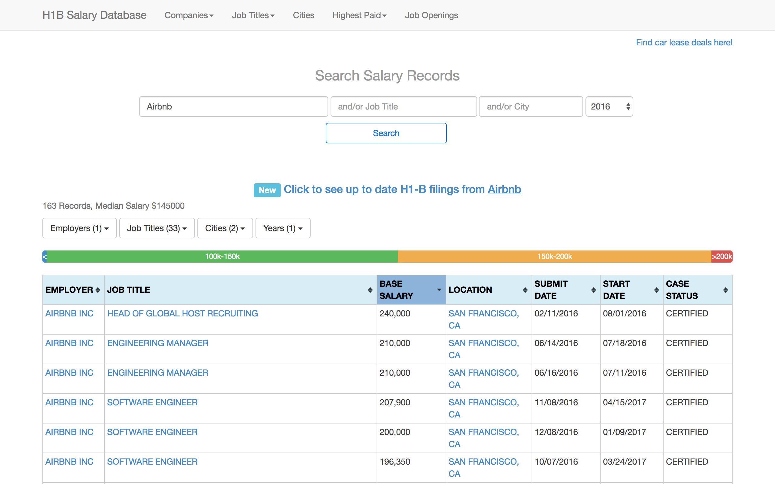 H1B Visa Salary Database gallery image