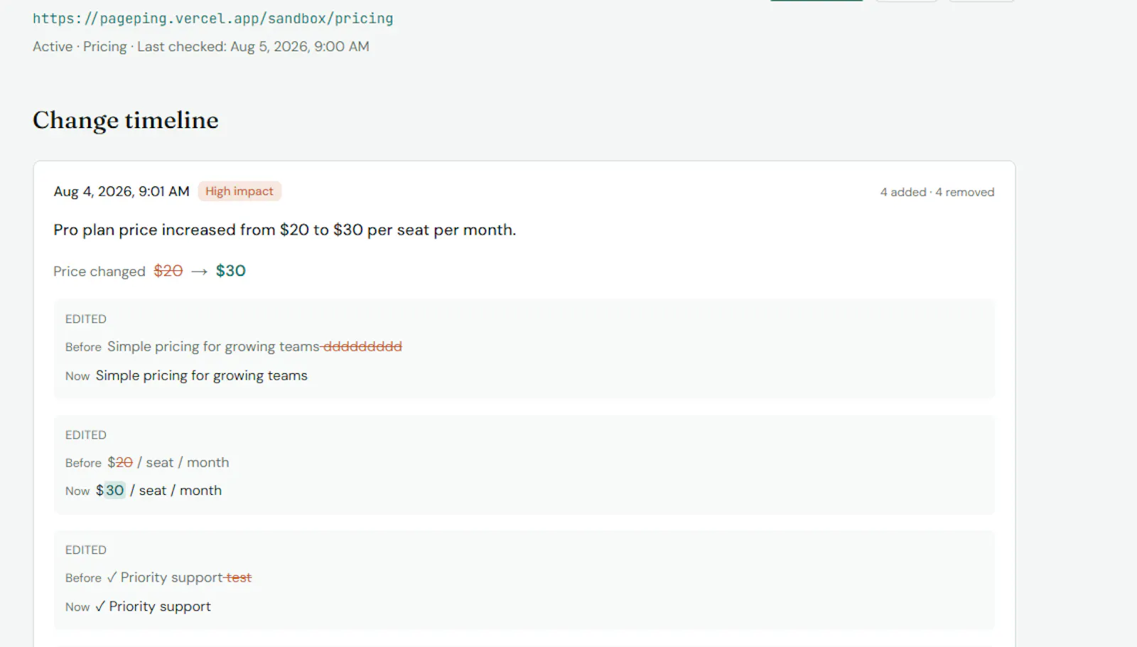 PagePing screenshot 2