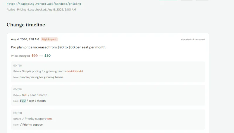 PagePing screenshot 2