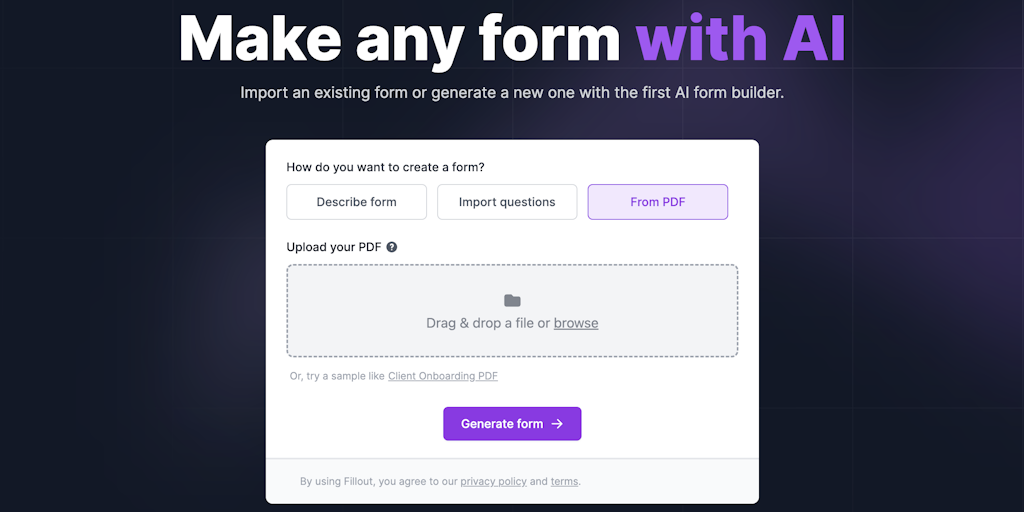AI Form Builder: Turn any text, PDF or doc into an online form 🔖 ️ 👨💻 ...