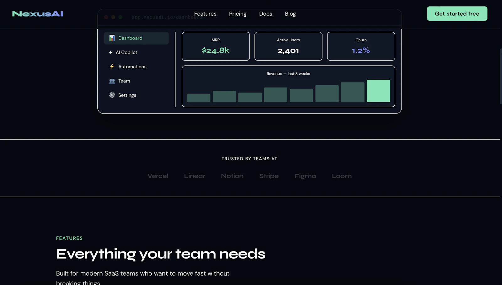 NexusAI SaaS Landing Page Template screenshot 3