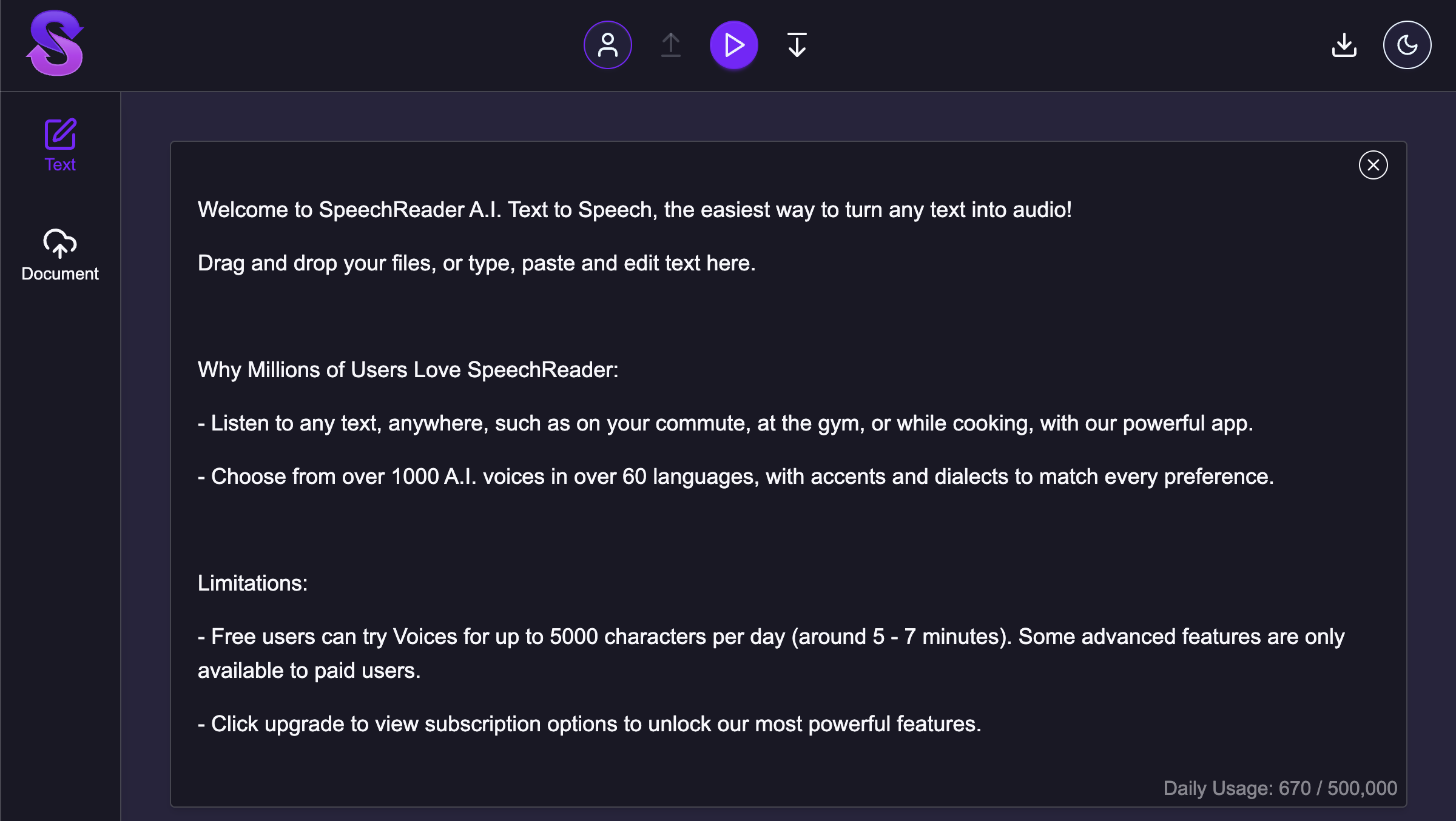 SpeechReader - Free text to speech onlineメディア2
