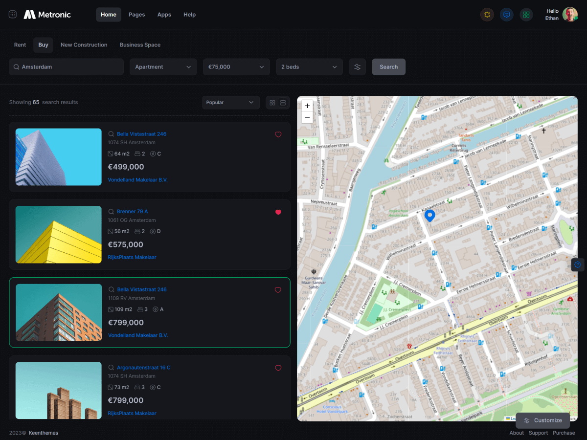 Metronic - шаблон администратора Bootstrap - React, Vue, Angular, Django, Asp.net Core, Laravel, Rails медиа 9