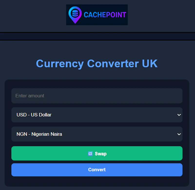 CachePoint Currency Converter screenshot 1