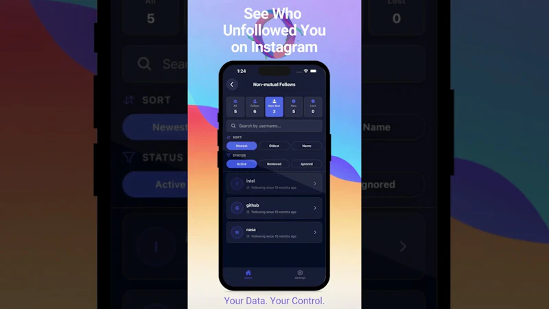 Unfollowify screenshot 1 (video preview)