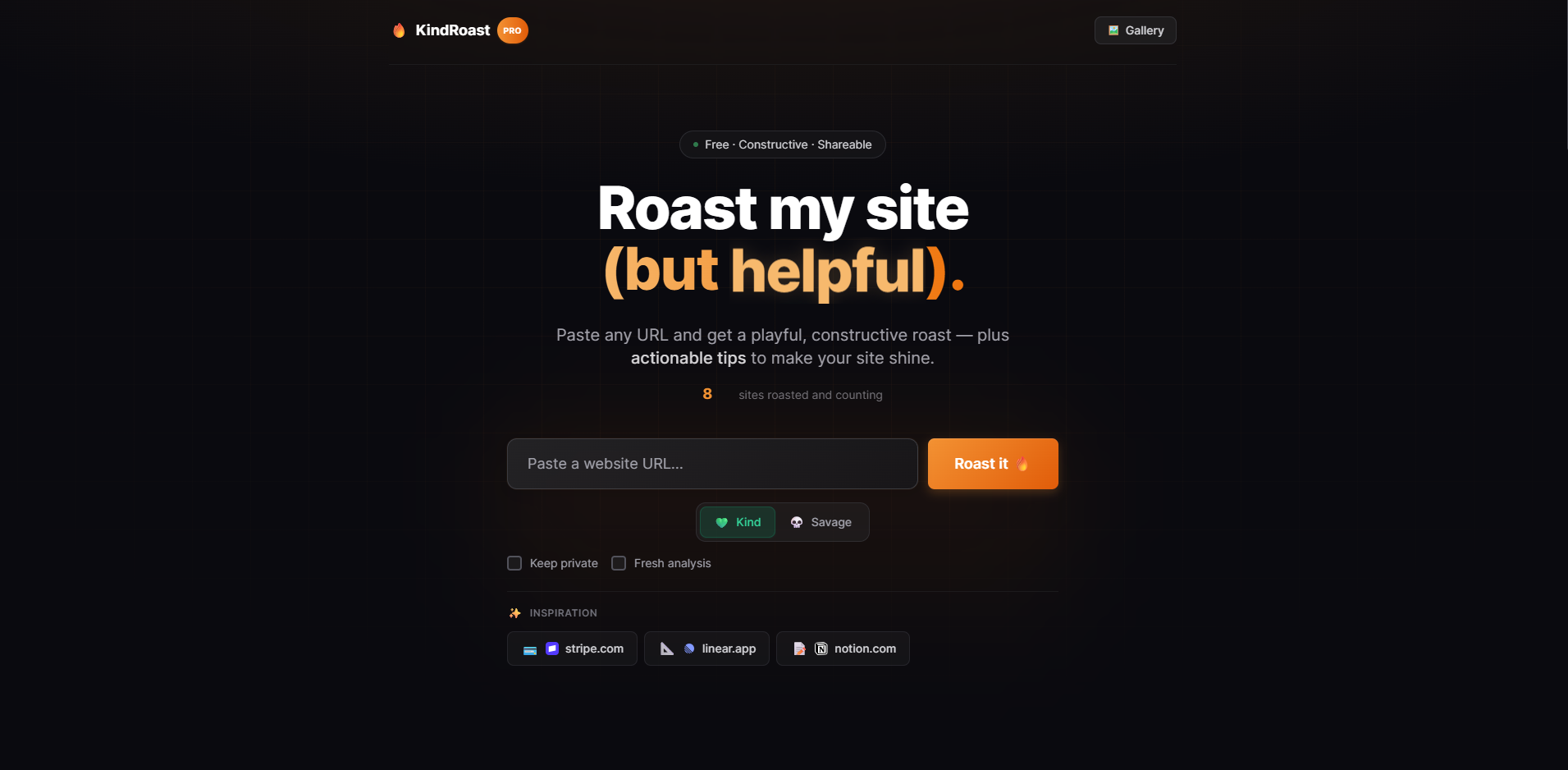 KindRoast - Main product screenshot demonstrating key features and user interface