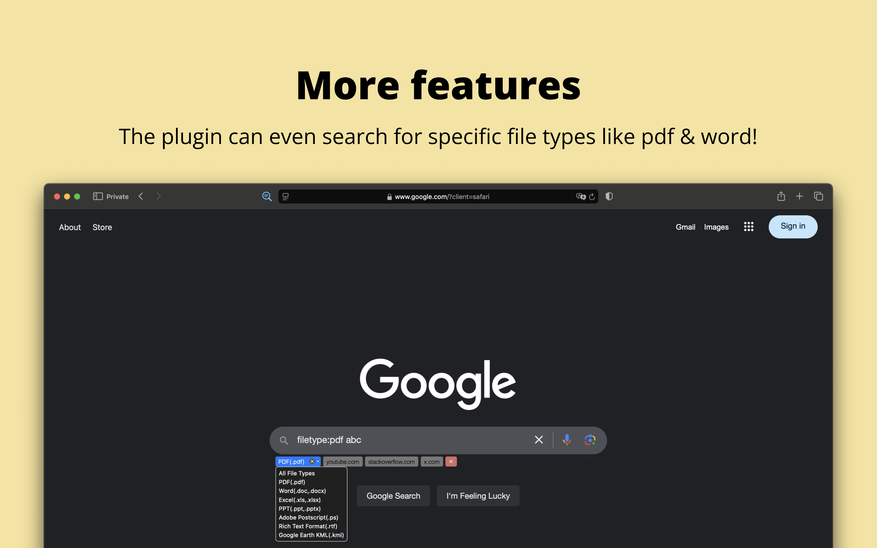 Mídia 4 de Pesquisa intensificadora - Supercarga sua pesquisa no Google com filtros por um clique!