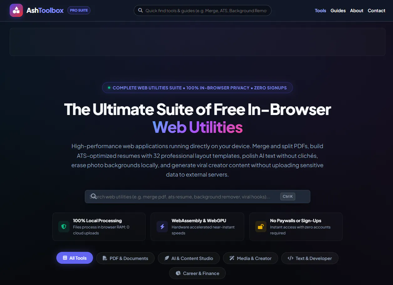 AshToolbox Web Utilities Platform logo