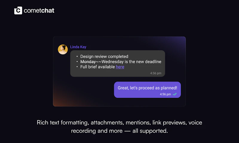 Compact Message Composer by CometChat screenshot 4