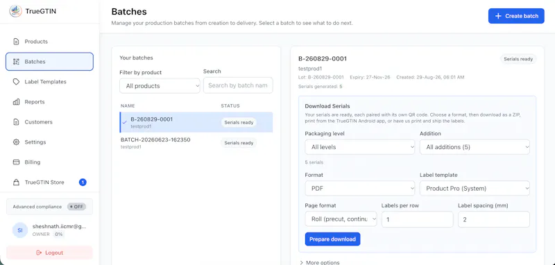 TrueGTIN screenshot 3