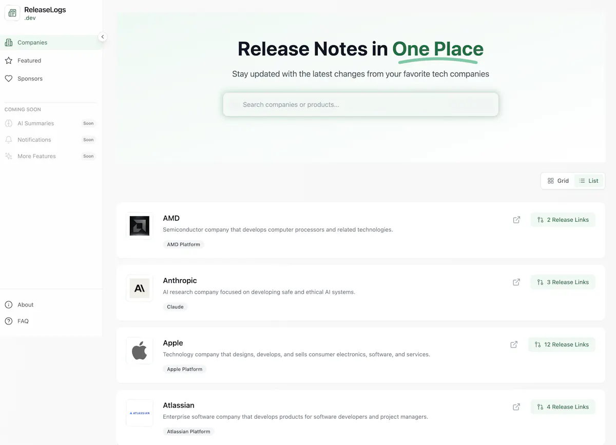 ReleaseLogs.dev