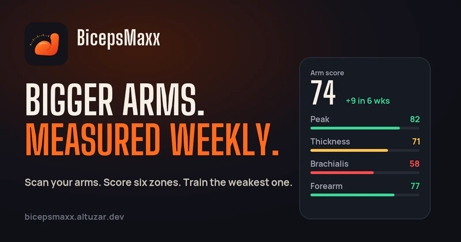 BicepsMaxx: scan your arms, train them screenshot 2