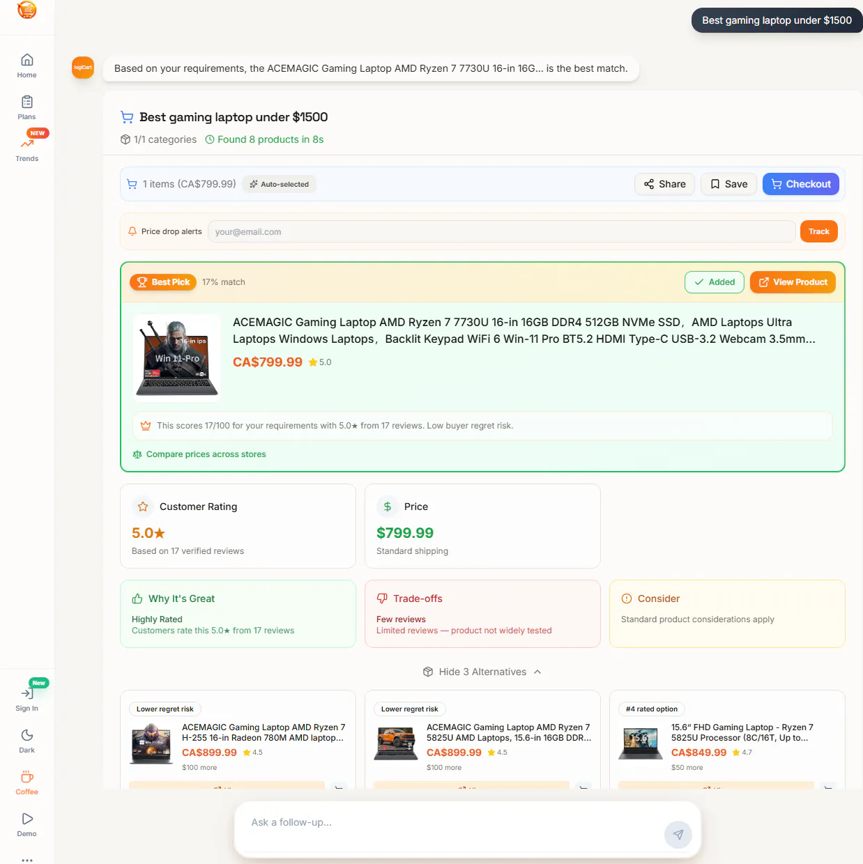 LogiCart: Your AI shopping assistant gallery image